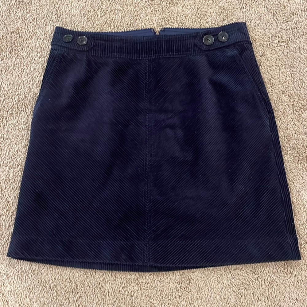 Loft Navy Blue Corduroy Skirt